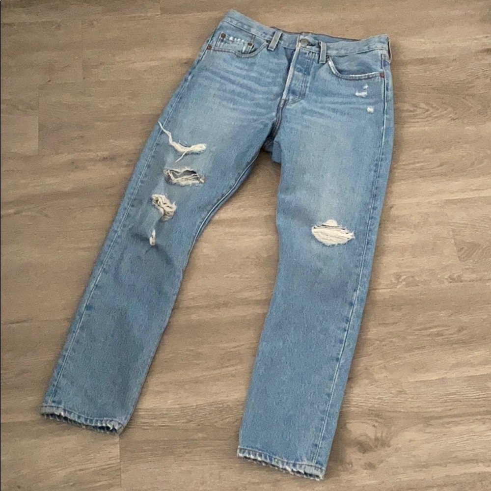 Levi’s Premium Distressed Big E 501 Skinny Jeans
